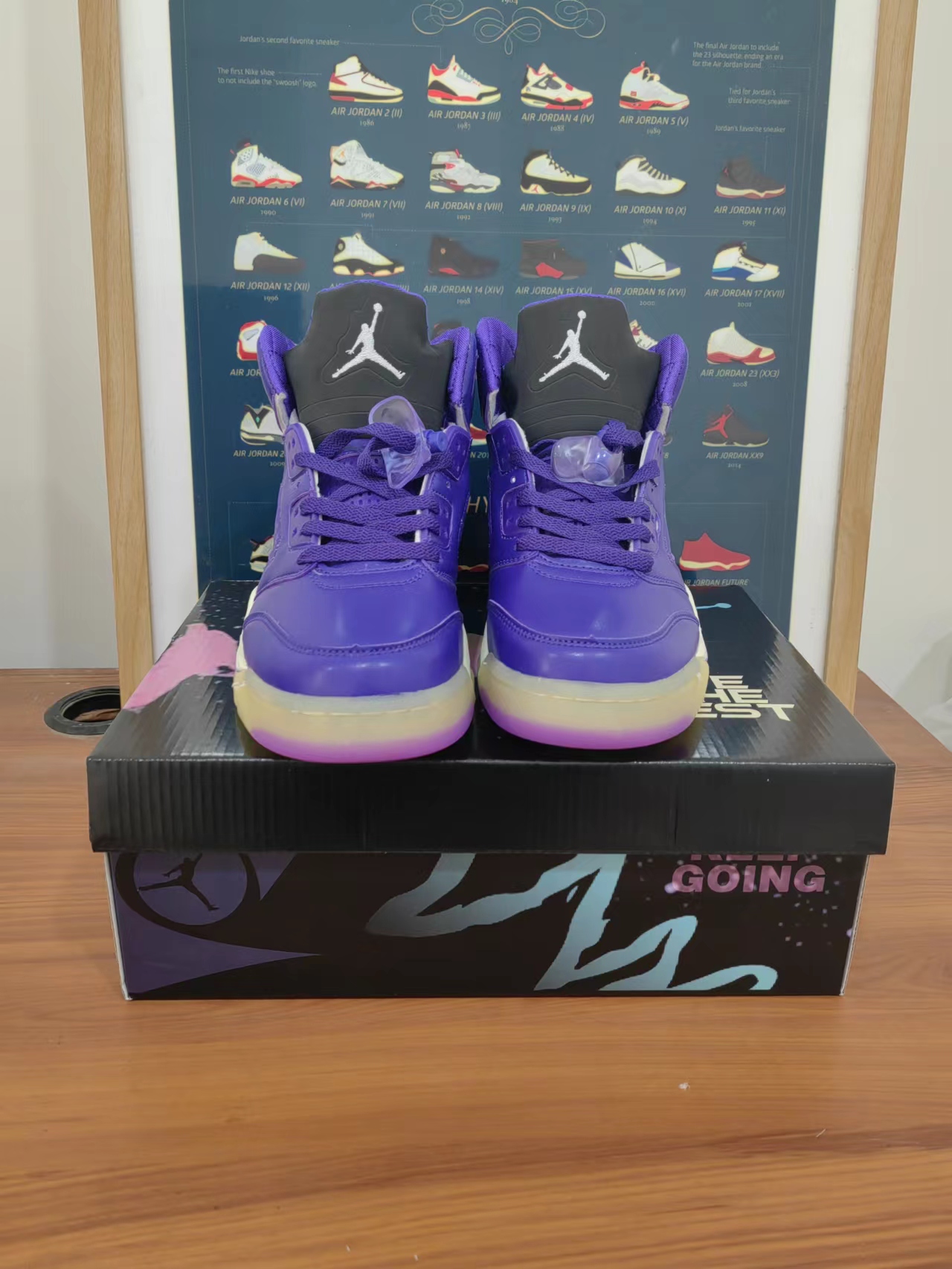 New 2022 Air Jordan 5 Retro Purple White Yellow Shoes